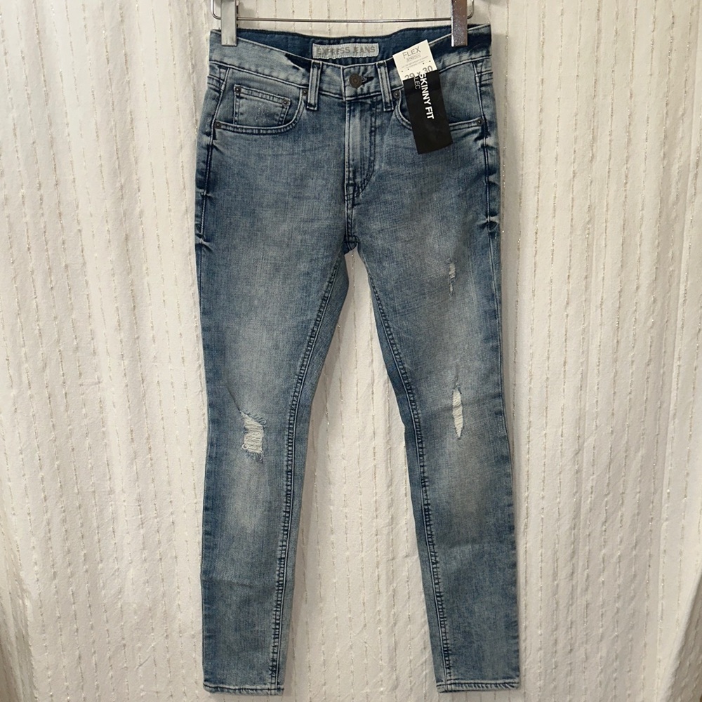 Express Men's Denim Skinny Jeans - Light Blue